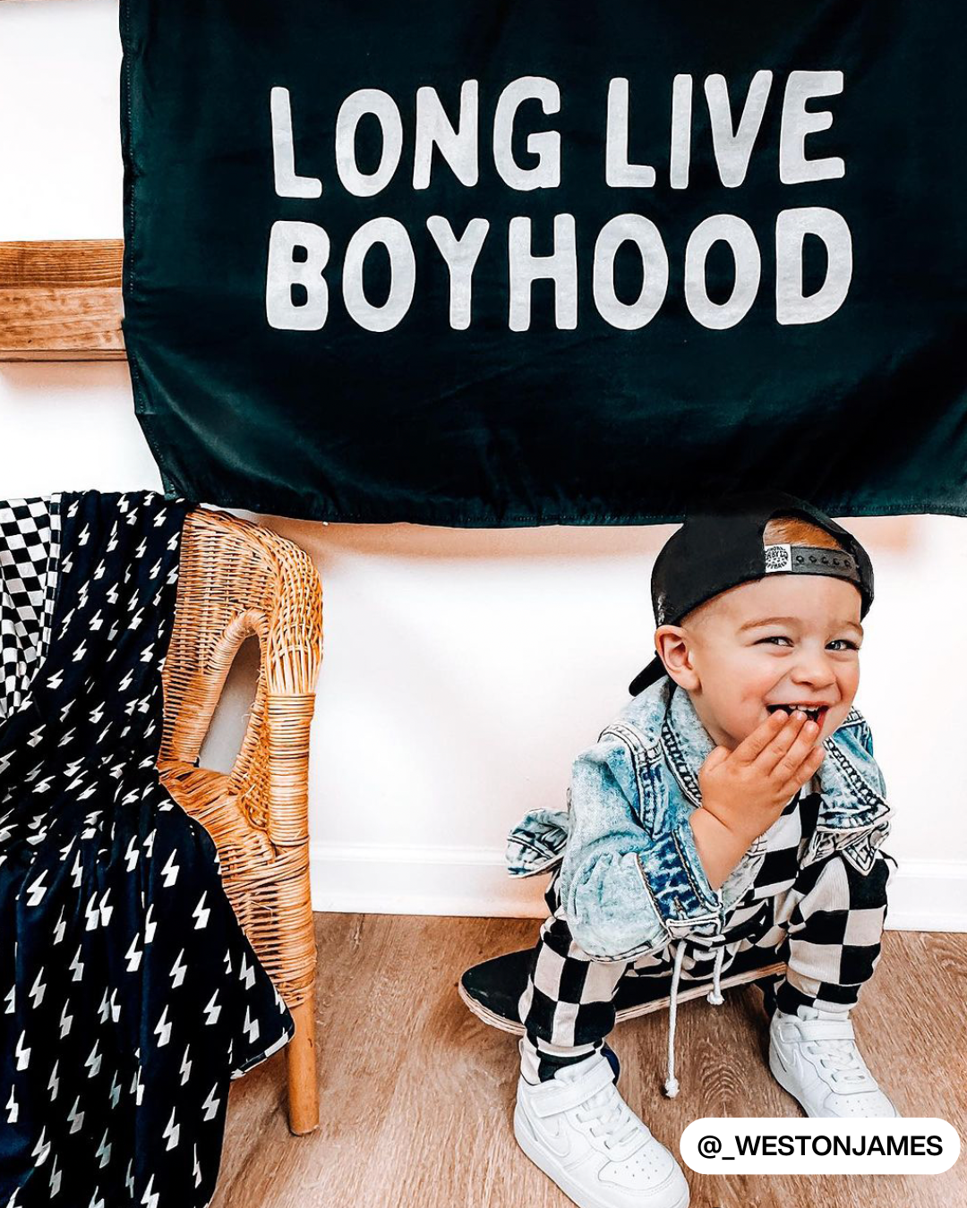 Long Live Boyhood Banner (Black)