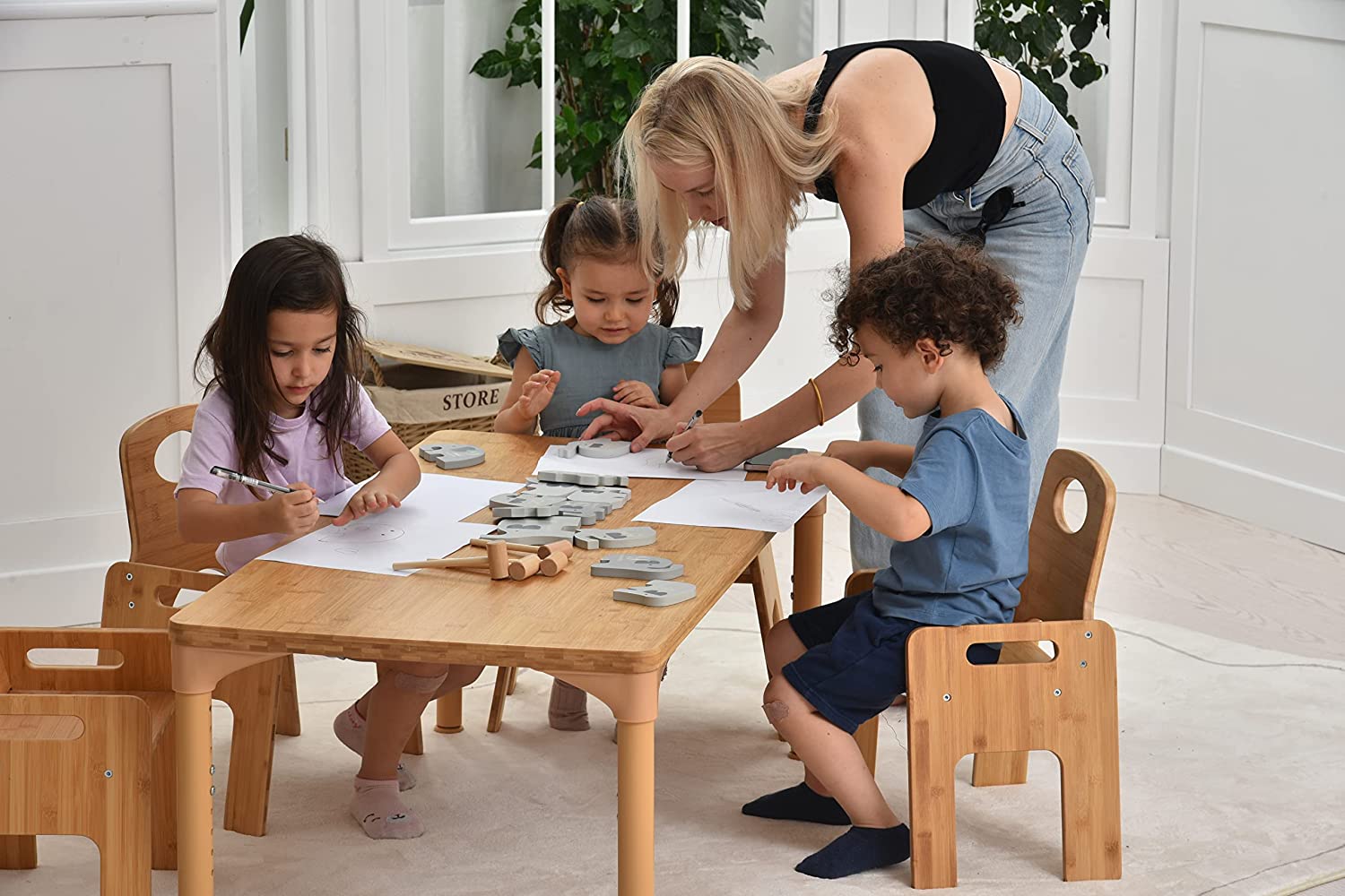 Baby table with chairs hotsell