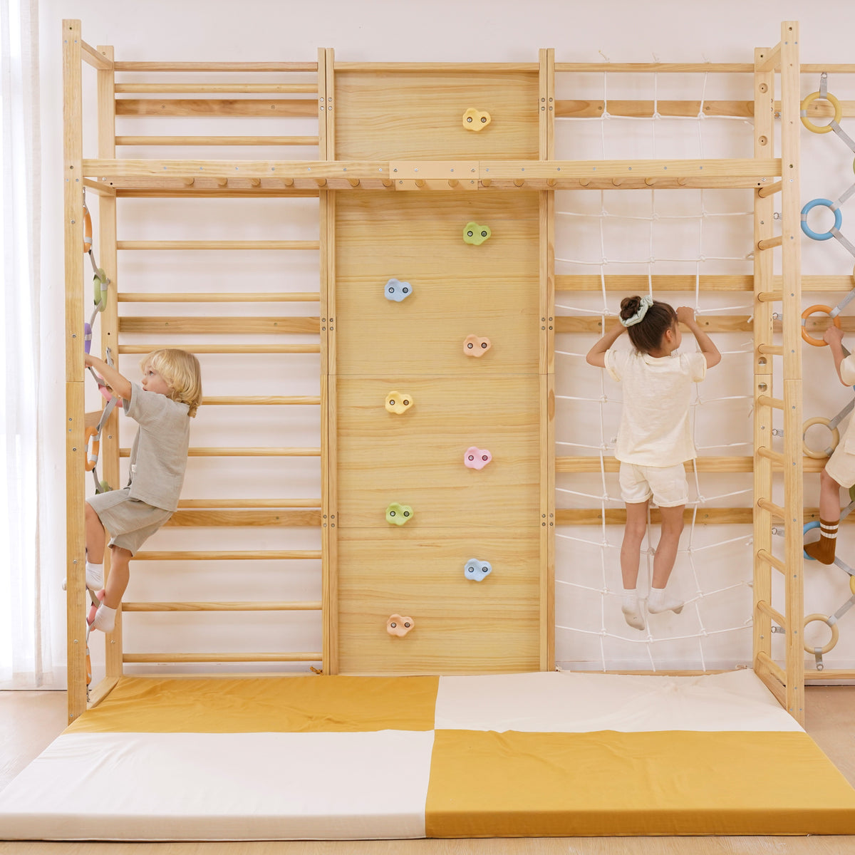 Monkey Bar Attachment – For 95 Inch MODULAR Walnut Swedish Ladder by Avenlur