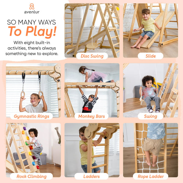 Chestnut - 8-in-1 Jungle Gym for Toddlers by Avenlur