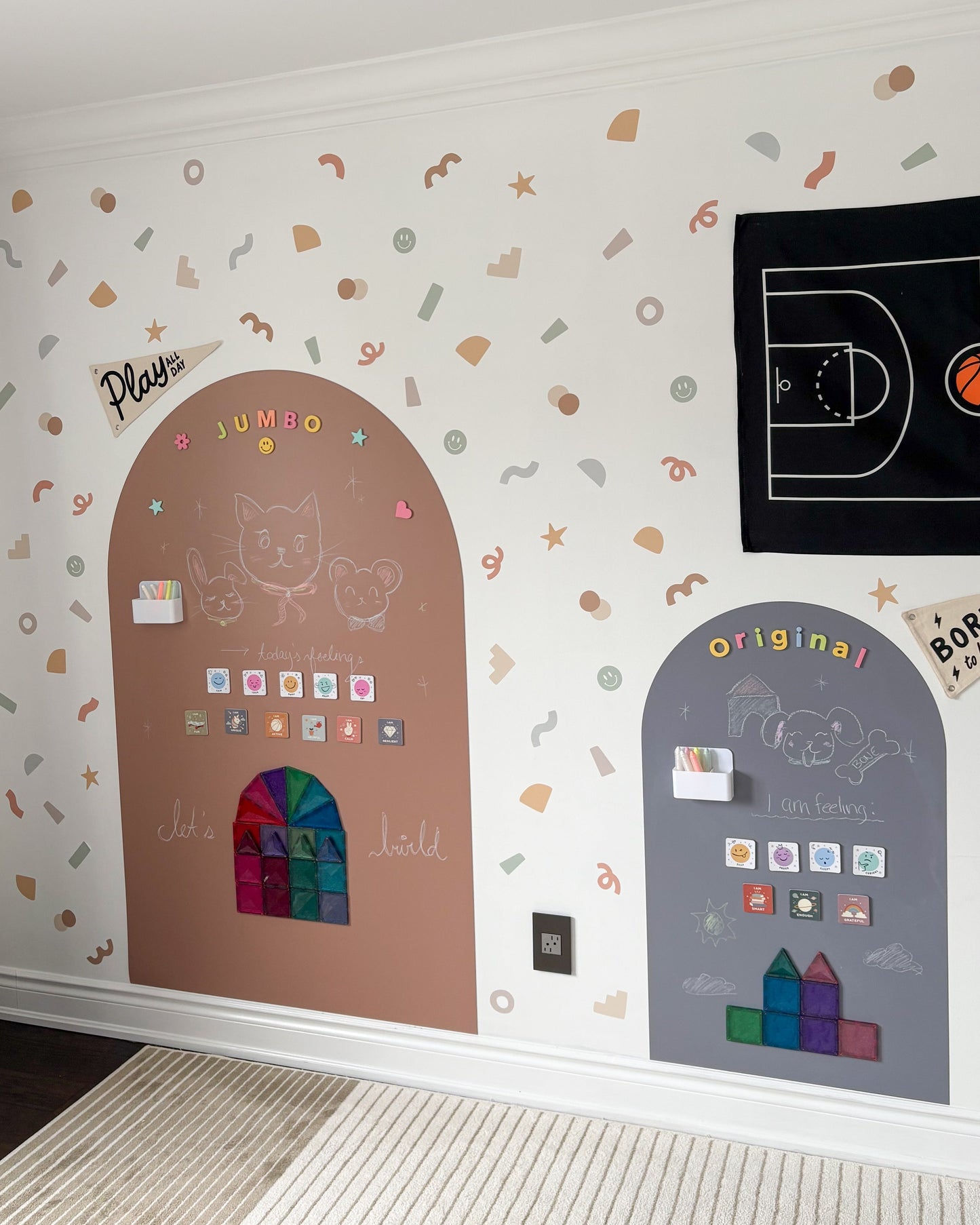 Peel & Stick Fabric Wall Stickers - Abstract Shapes (Earthy)