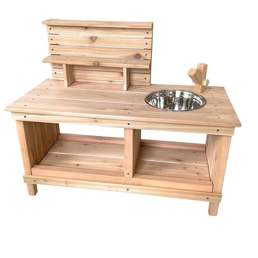 Cedar Kitchen With Shelf (20 Inches) - Just Playing (Made in Canada)
