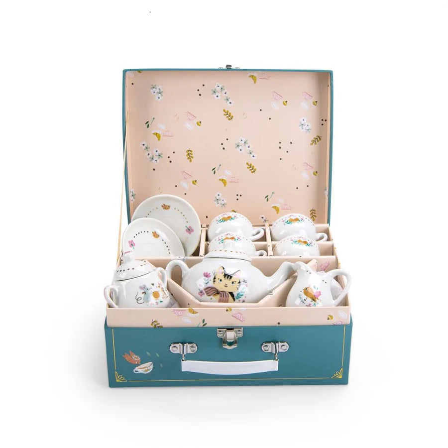 DAMAGED BOX) Parisiennes - Ceramic Tea Set by Moulin Roty – Wood