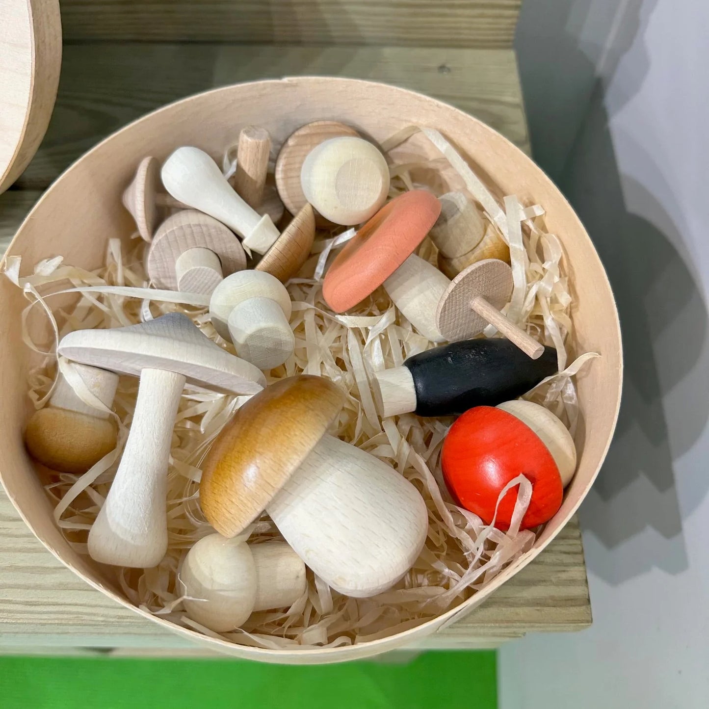 Erzi Set of Decorative Wooden Mushrooms - Made in Germany