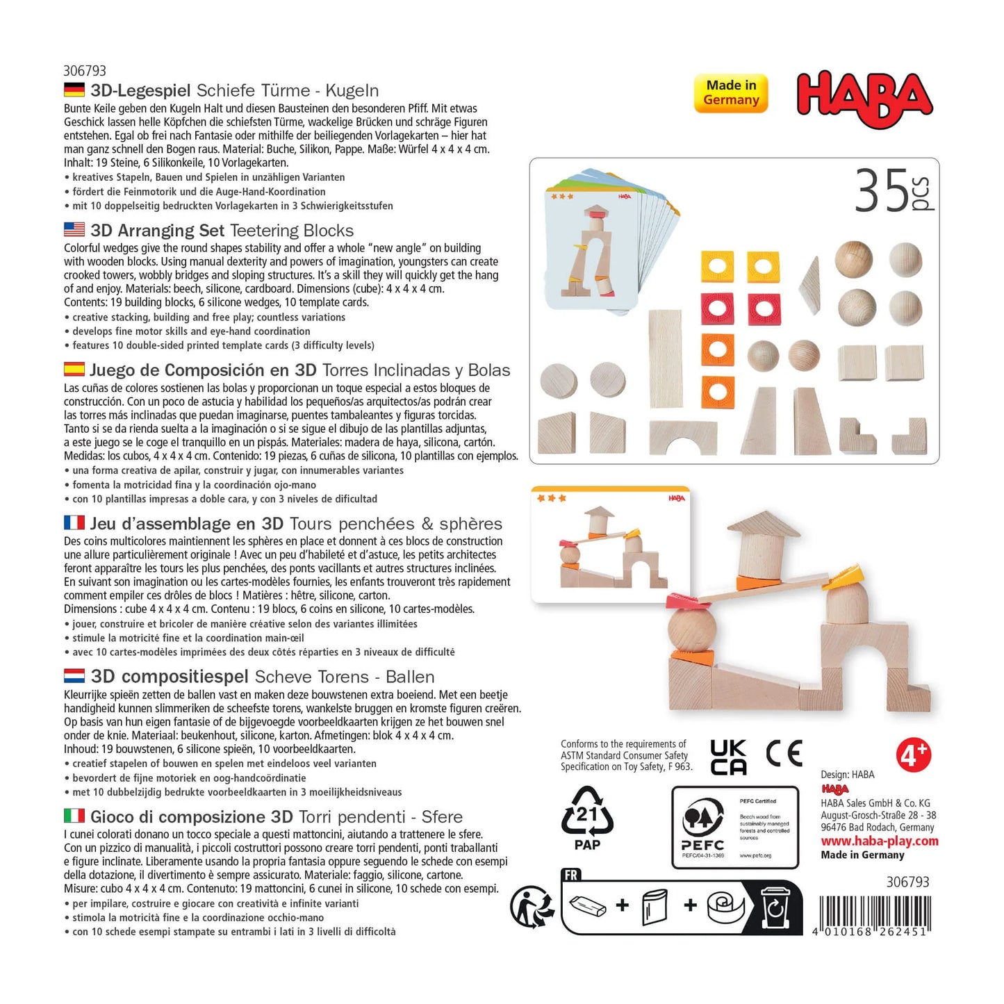 HABA Agencement 3D - Tours chancelantes - Blocs en bois