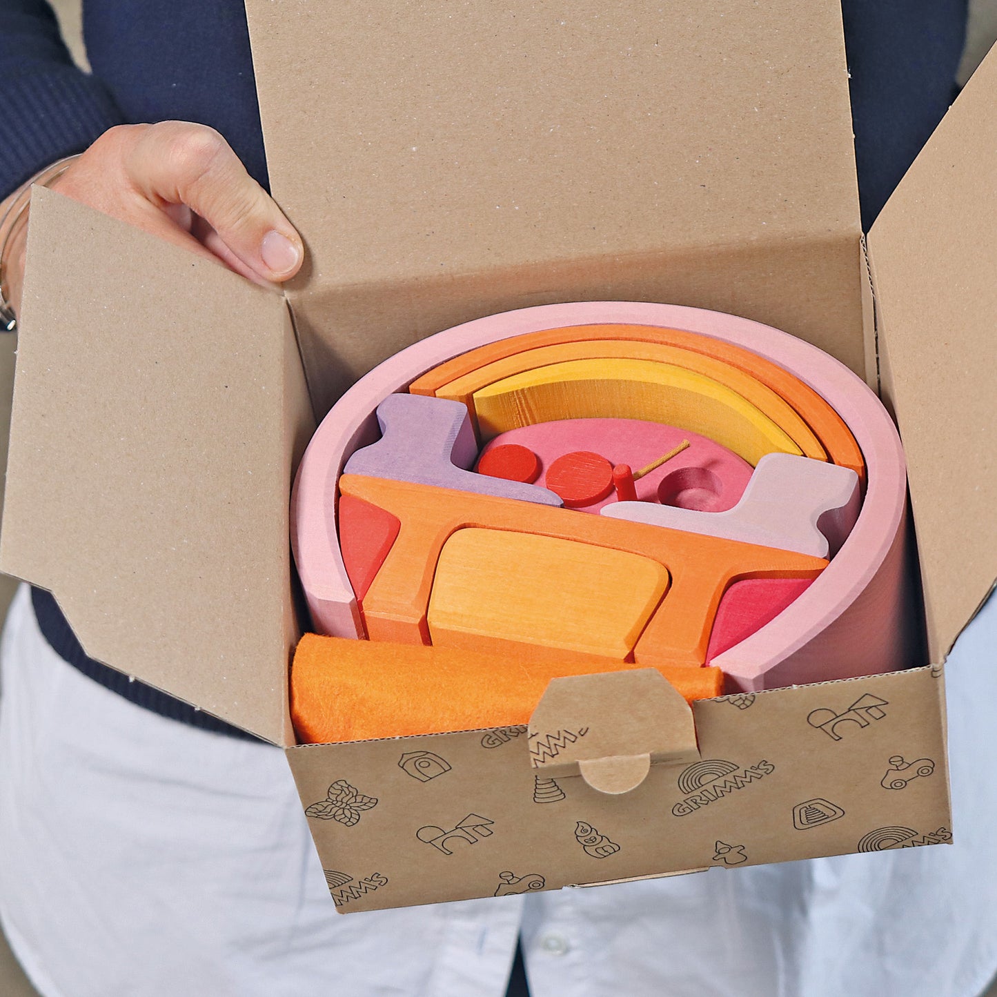 Grimm's - Empileur de maison mobile rose-orange (14 pcs)