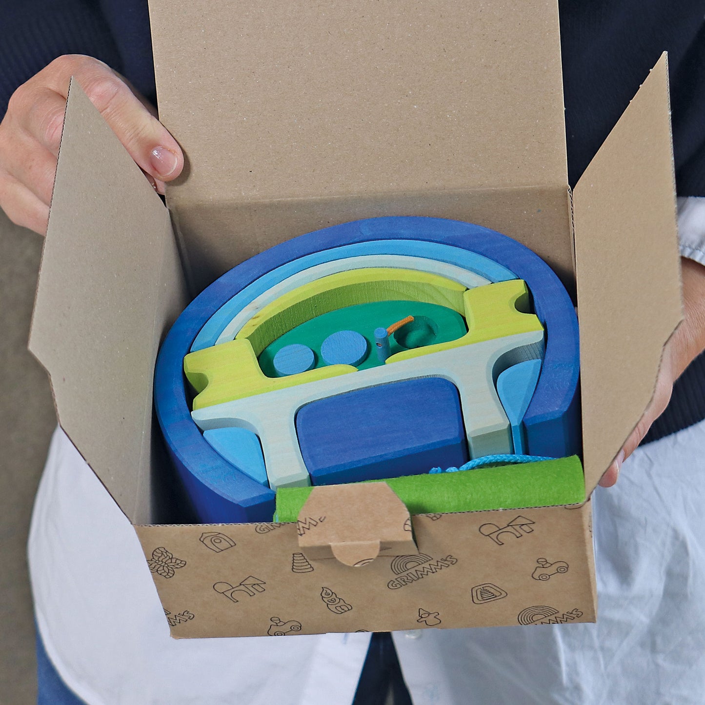 Grimm's - Blue-Green Mobile Home Stacker (14 pcs)