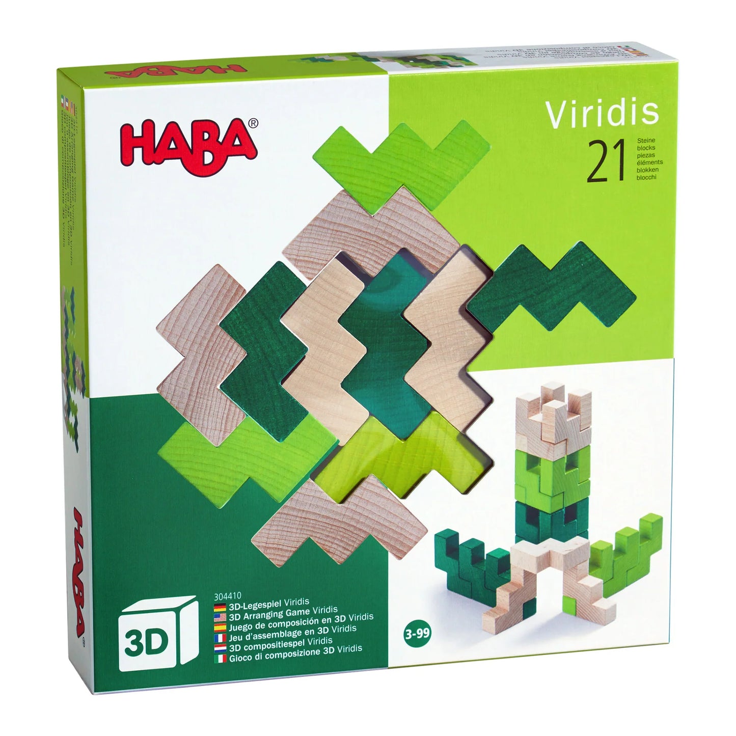 HABA 3D Viridis Jeu d'empilage en bois