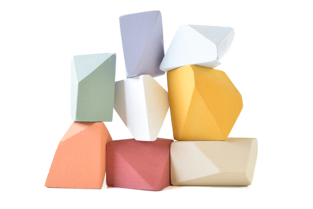 Matte Rainbow Rock Blocks (Set of 8)