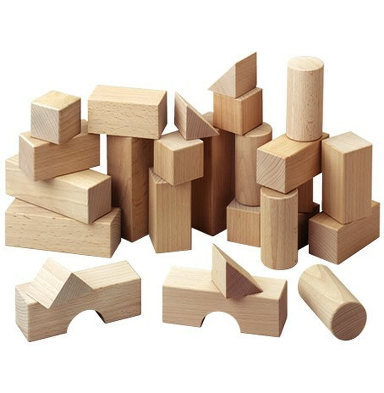 HABA Basic Building Blocks 26 Piece Natural Wood Starter Set