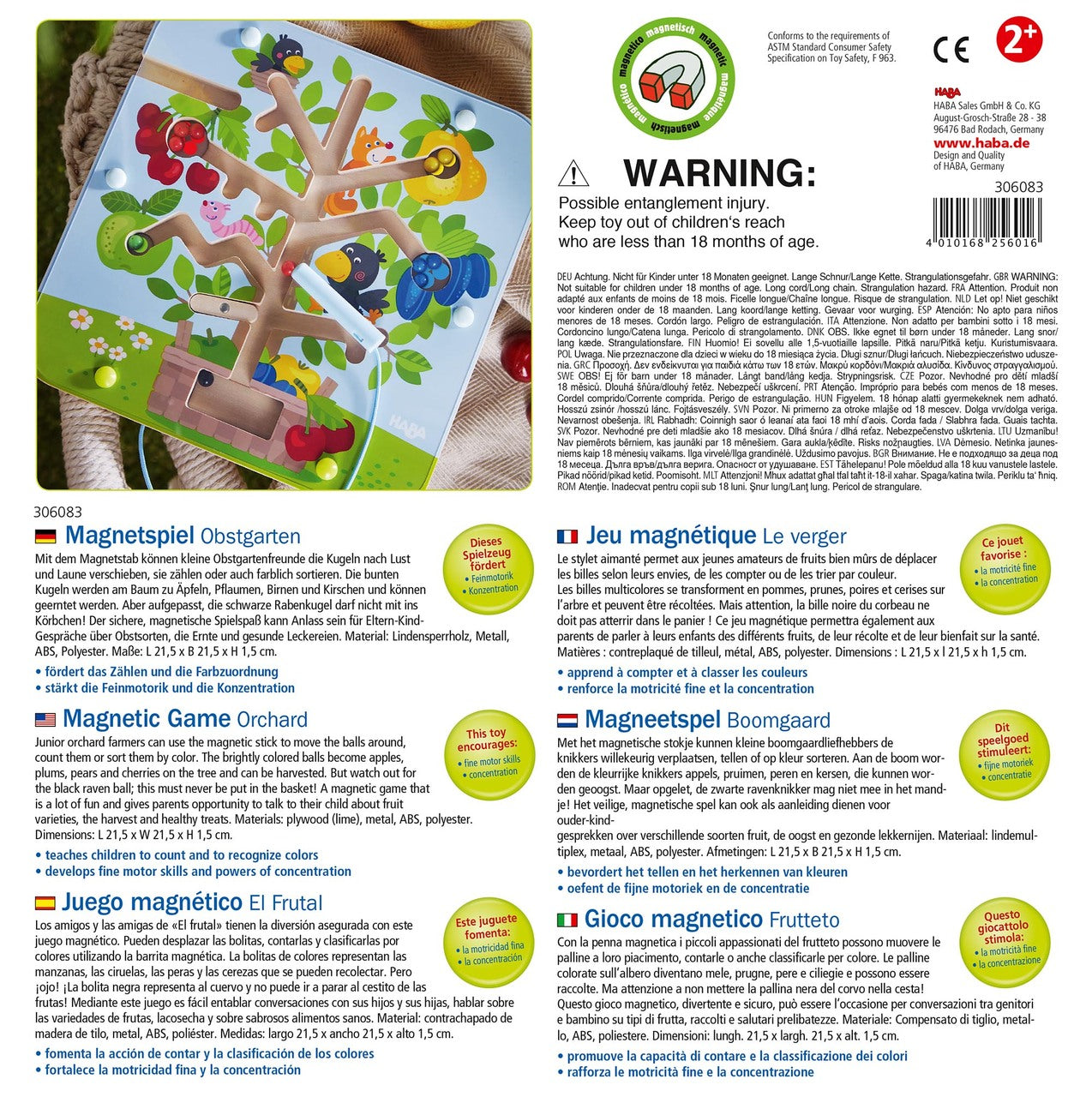 HABA Jeu de tri magnétique Orchard Maze