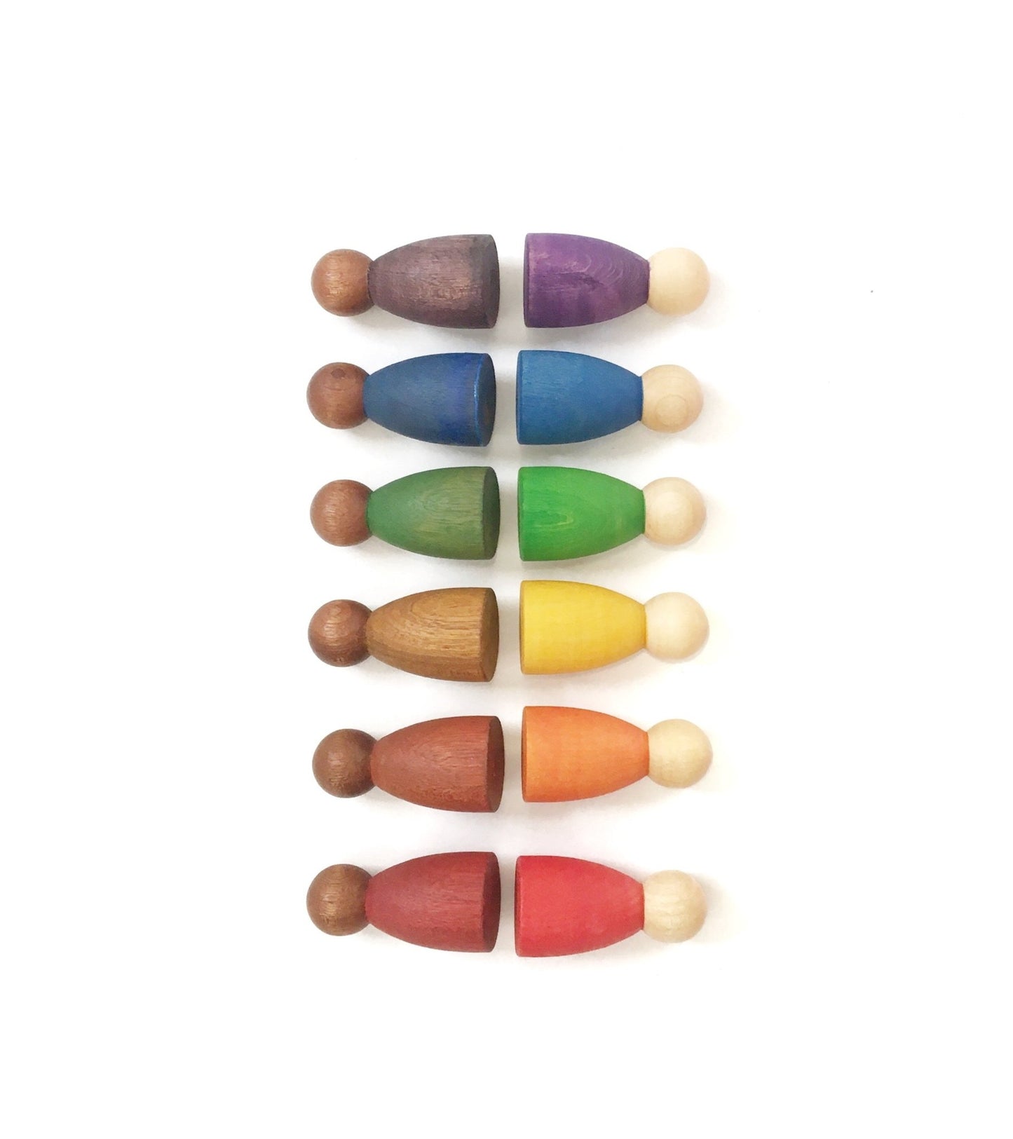 Grapat Wood Nins (3 Pieces) Dark Cold Colour (B) - Wood Wood Toys Canada's Favourite Montessori Toy Store