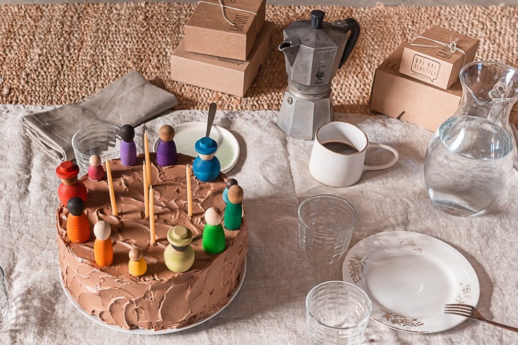 Grapat Wood Together Coloured Nins 12pcs - Wood Wood Toys Canada's Favourite Montessori Toy Store