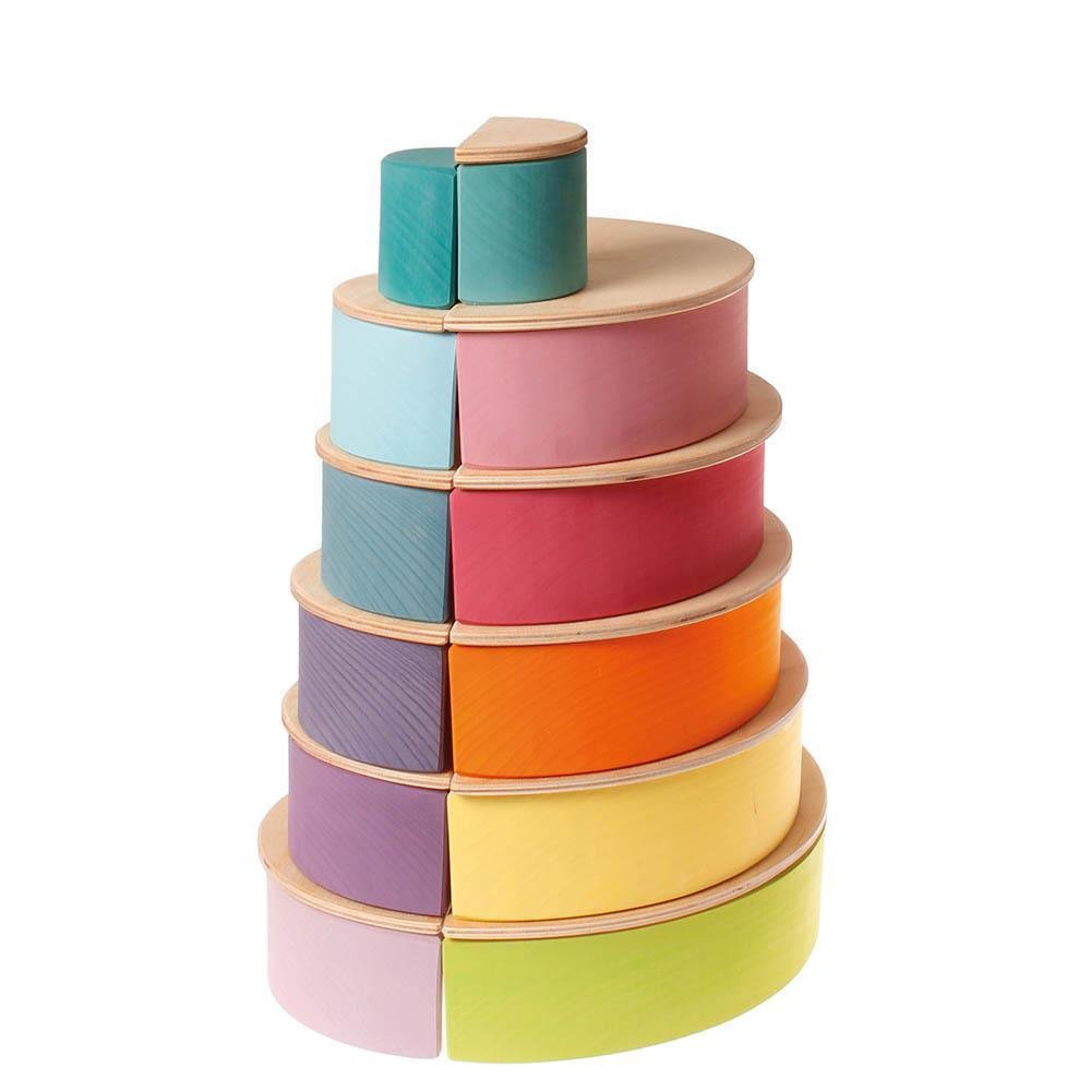 Grimms Large Pastel Stacking Rainbow - Wood Wood Toys Canada's Favourite Montessori Toy Store