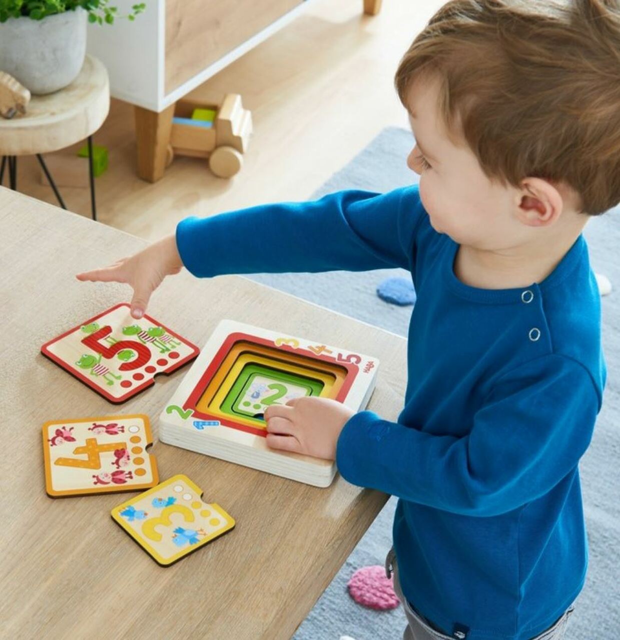 HABA Counting Friends Wood Layering Puzzle 1 to 5 - Wood Wood Toys Canada's Favourite Montessori Toy Store