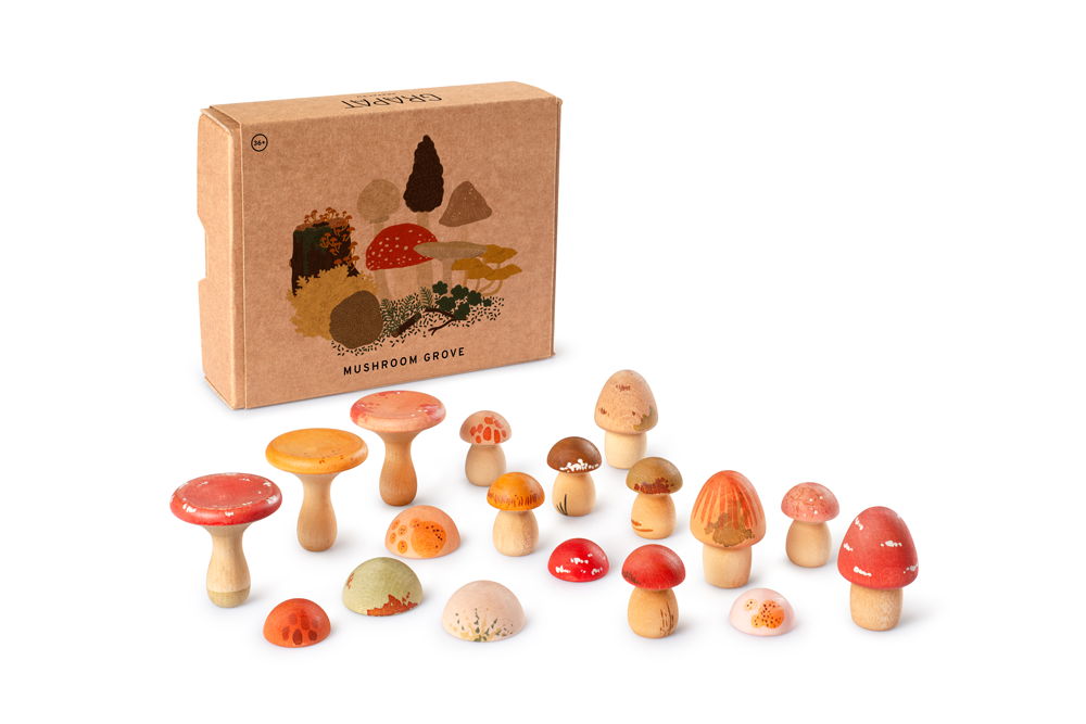 Grapat Wood Mandala Mushroom Grove (18 Pieces)