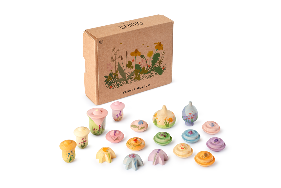 Grapat Wood Mandala Flower Meadow (18 Pieces)