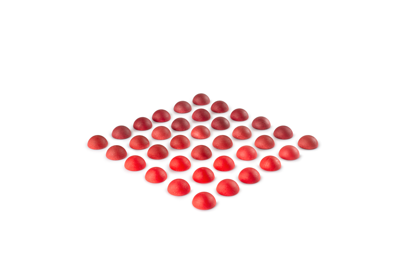 Grapat Wood Mandala Half Spheres Reds (36 Pieces)
