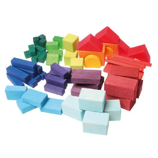 Grimm's - Geometrical Blocks (60 pcs) in Net Bag