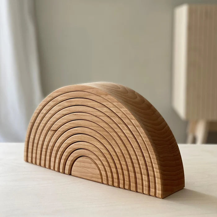 Grimm's Large Stacking Natural Rainbow (12 pieces)