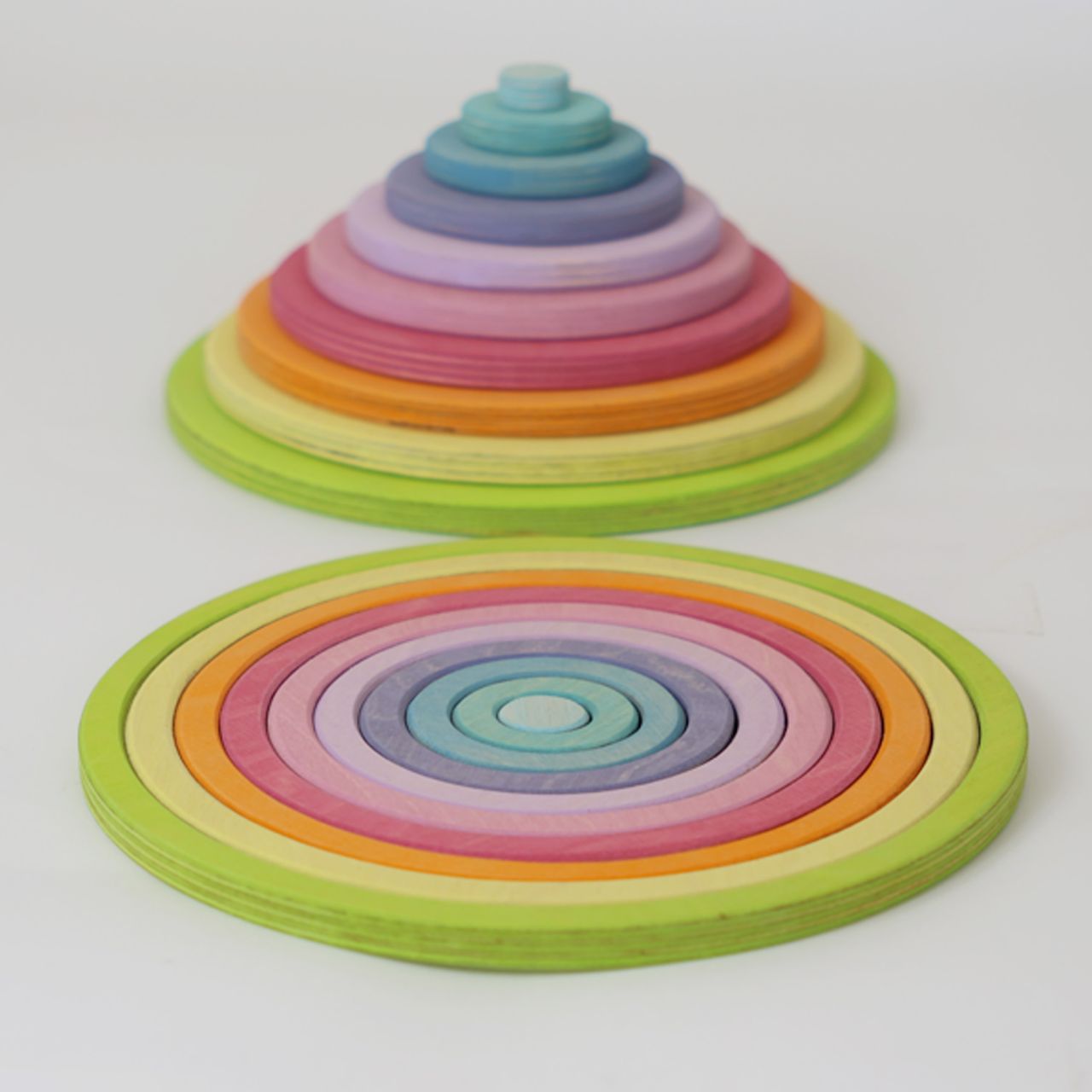 Grimm's - Concentric Circles and Rings (Pastel) – Wood Wood Toys