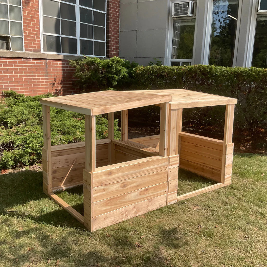 Cedar Playhouse Extension / 3-sided Pavilion - Just Playing (Made in Canada) (Copy)