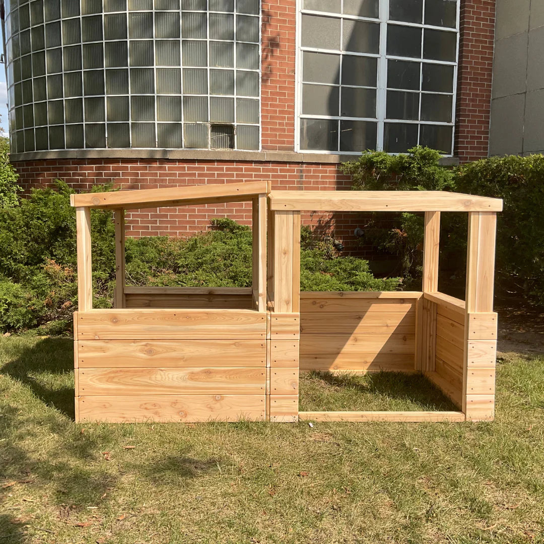 Cedar Playhouse Extension / 3-sided Pavilion - Just Playing (Made in Canada) (Copy)