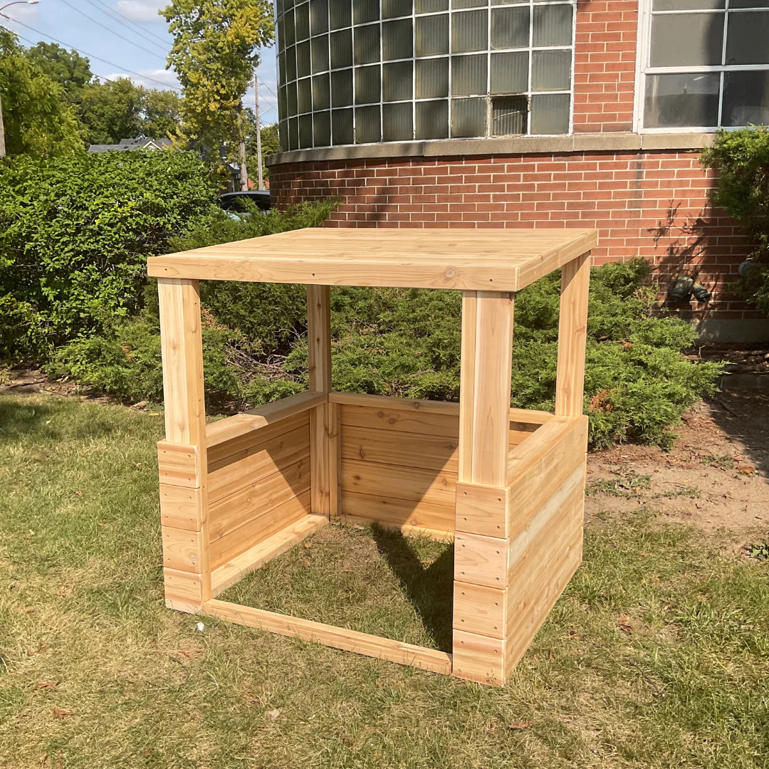 Cedar Playhouse Extension / 3-sided Pavilion - Just Playing (Made in Canada) (Copy)