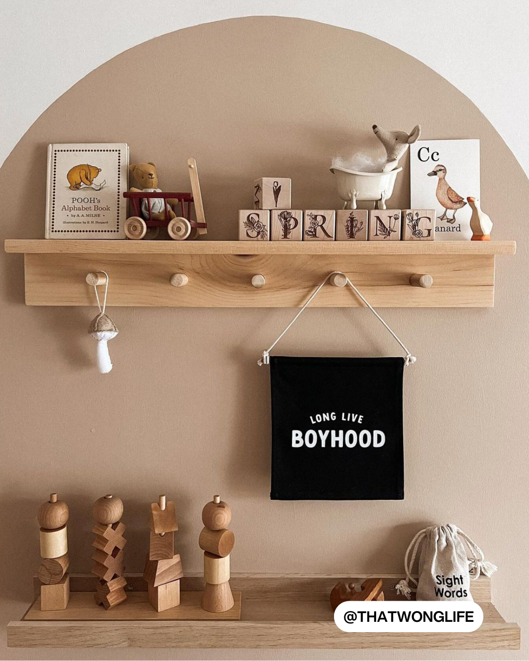 Long Live Boyhood (Black) Canvas Hang Sign