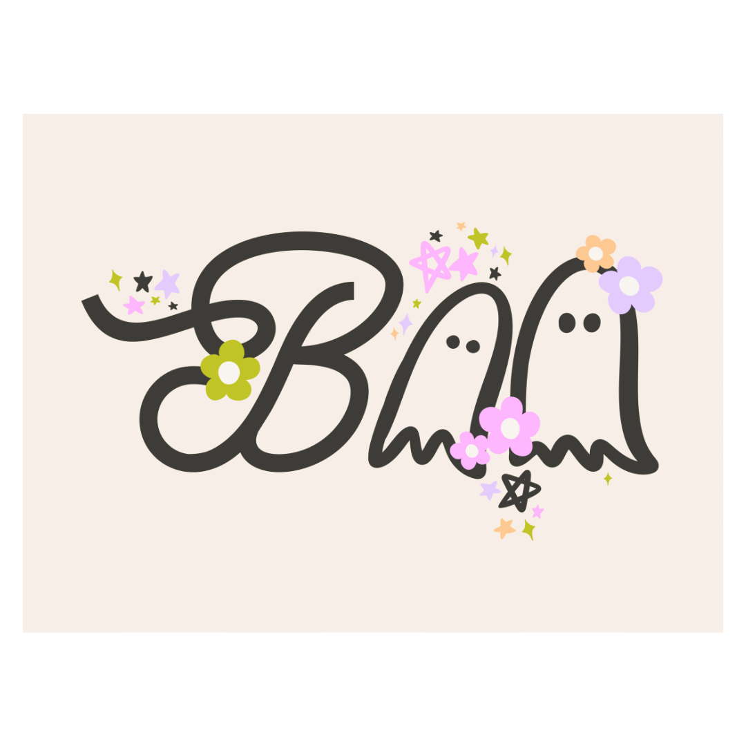 Boho Floral Boo Banner