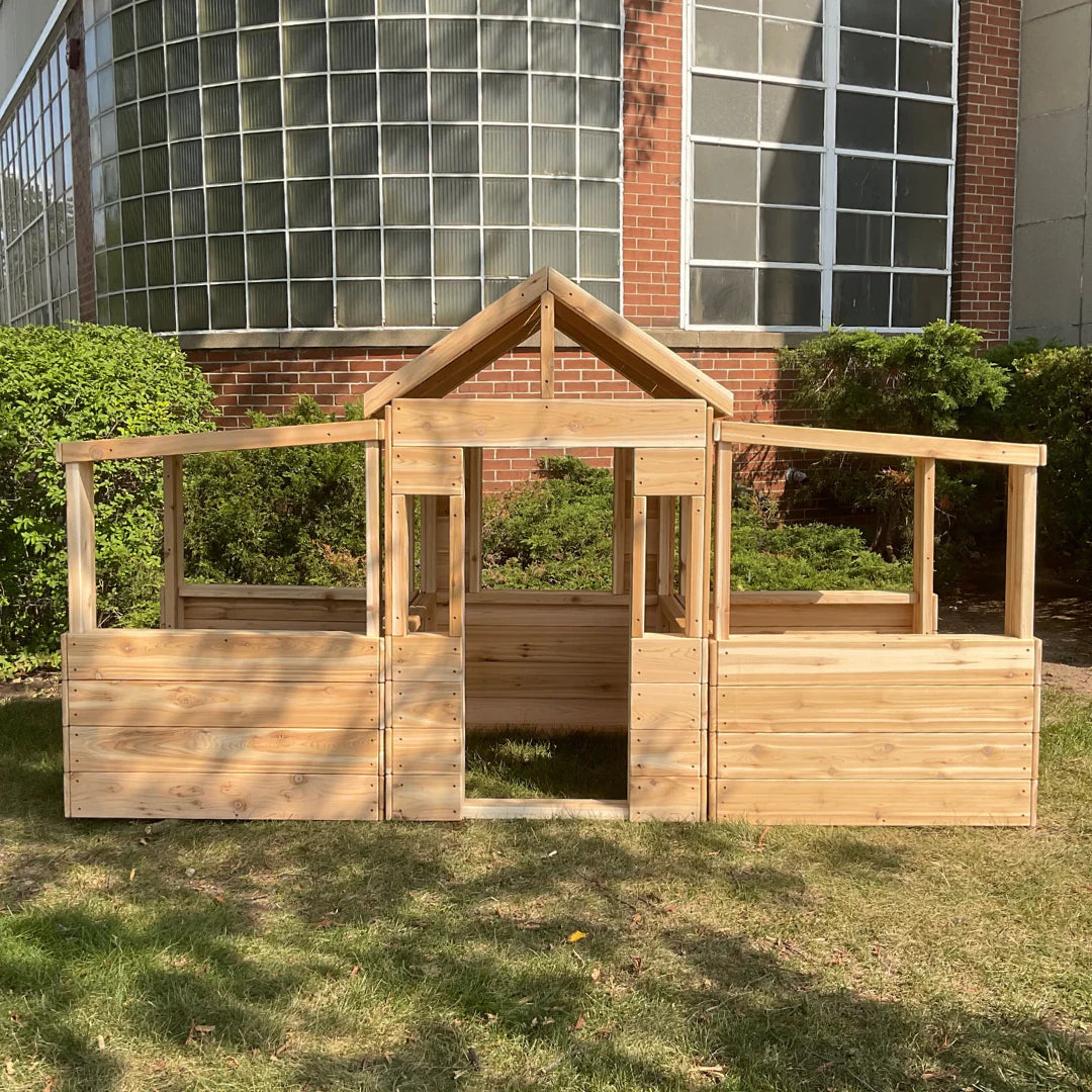 Cedar Playhouse Extension / 3-sided Pavilion - Just Playing (Made in Canada) (Copy)
