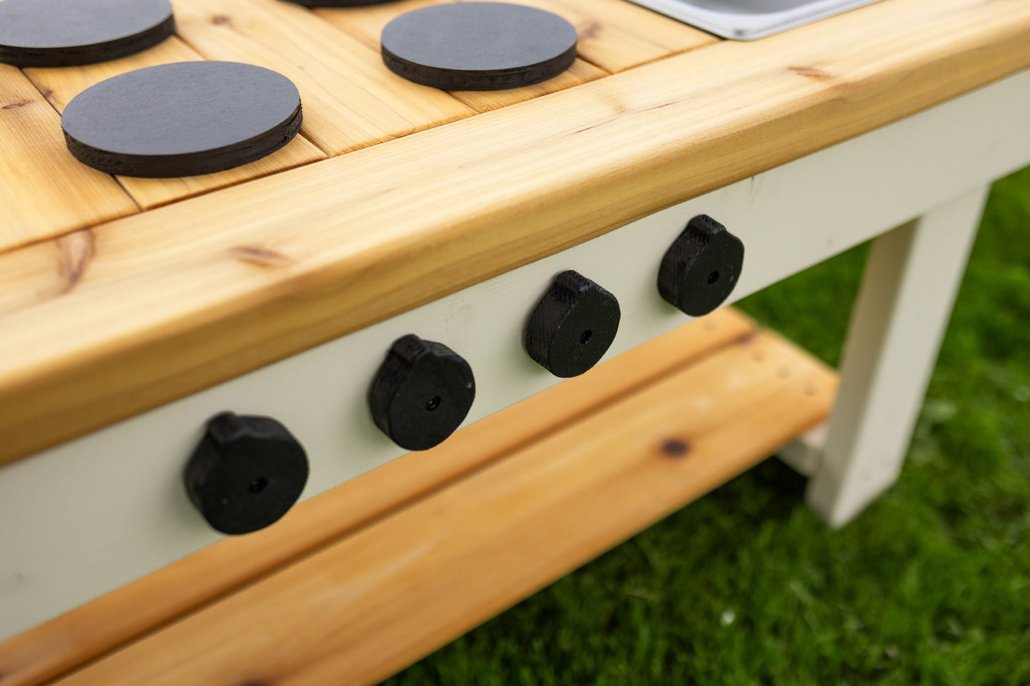 Centered Painted Simple Mud Kitchen (with shelf)