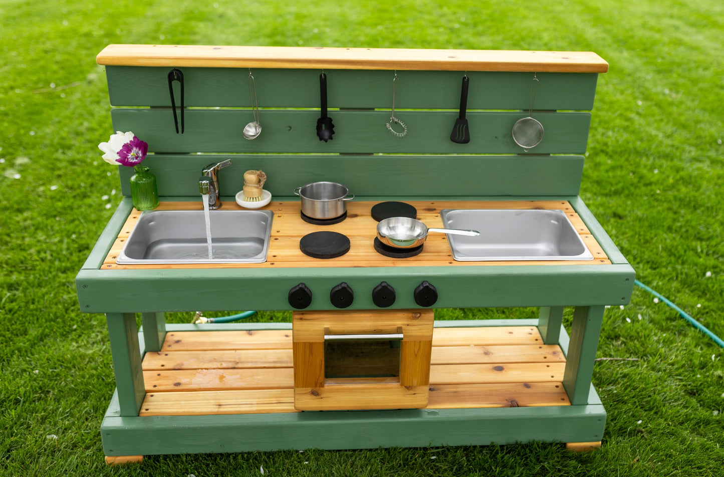 Painted Centered Oven Mud Kitchen and Working Sink