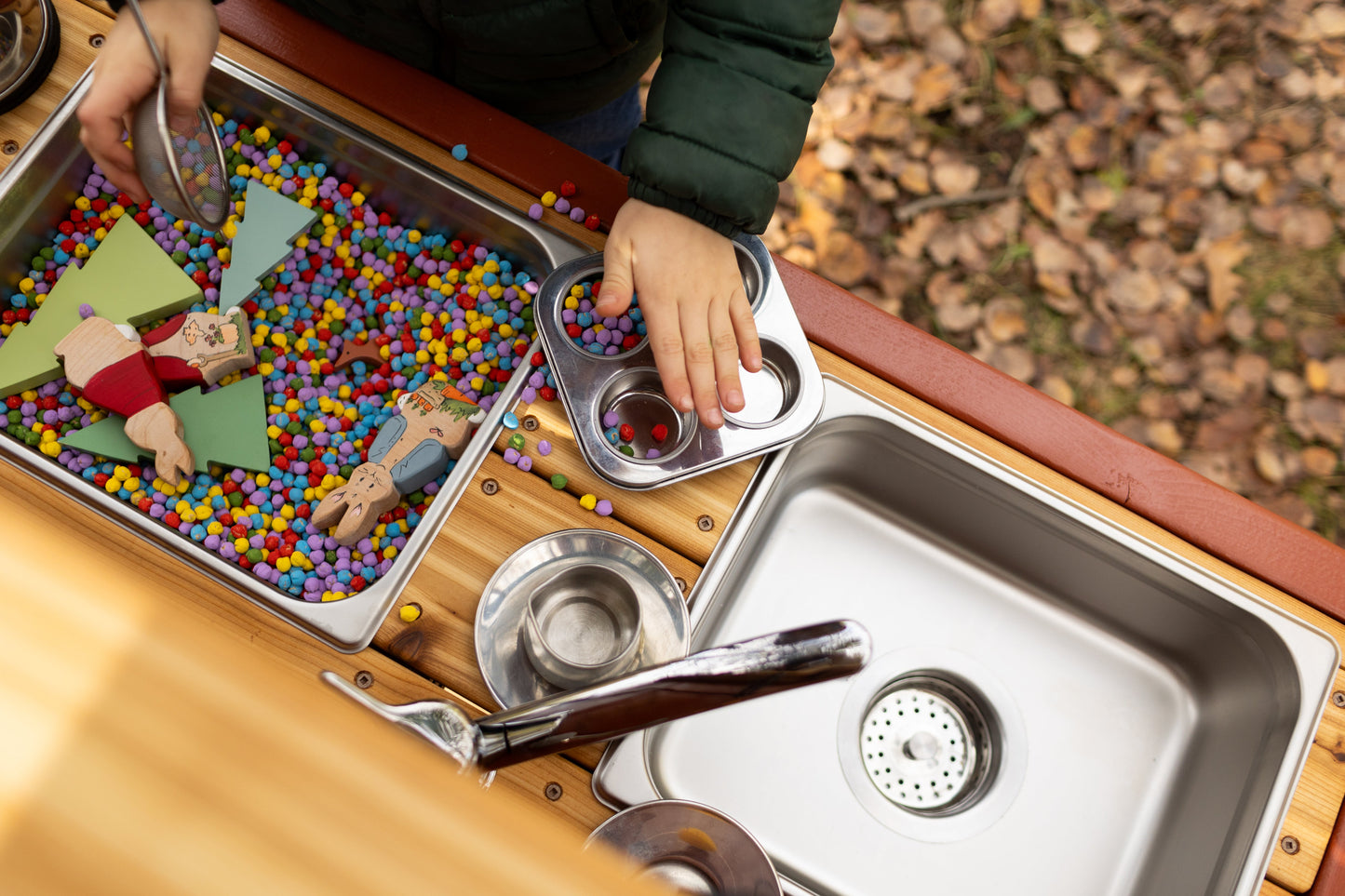 Painted Mud Kitchen with Oven and Working Sink