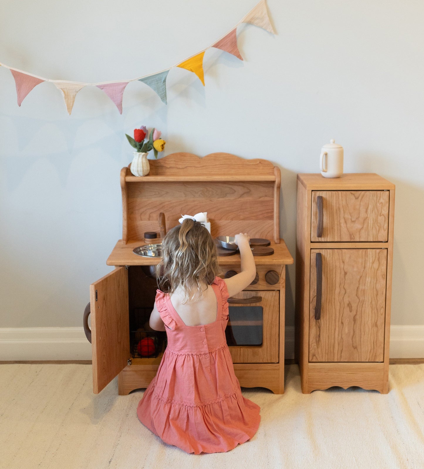 Cherry Hardwood Play Kitchen - Handmade in Canada