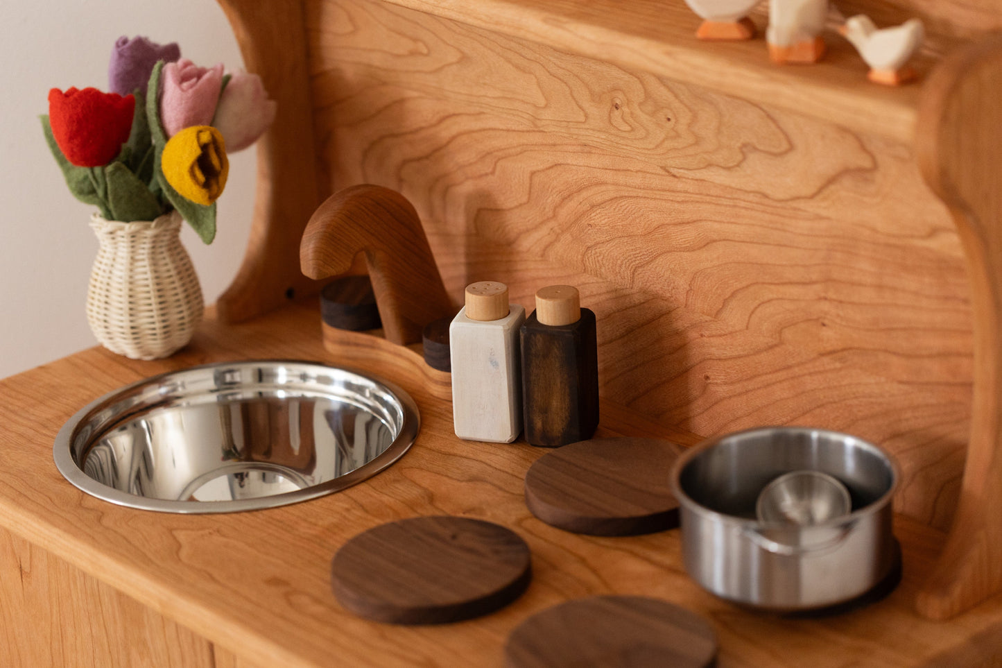 Cherry Hardwood Play Kitchen - Handmade in Canada