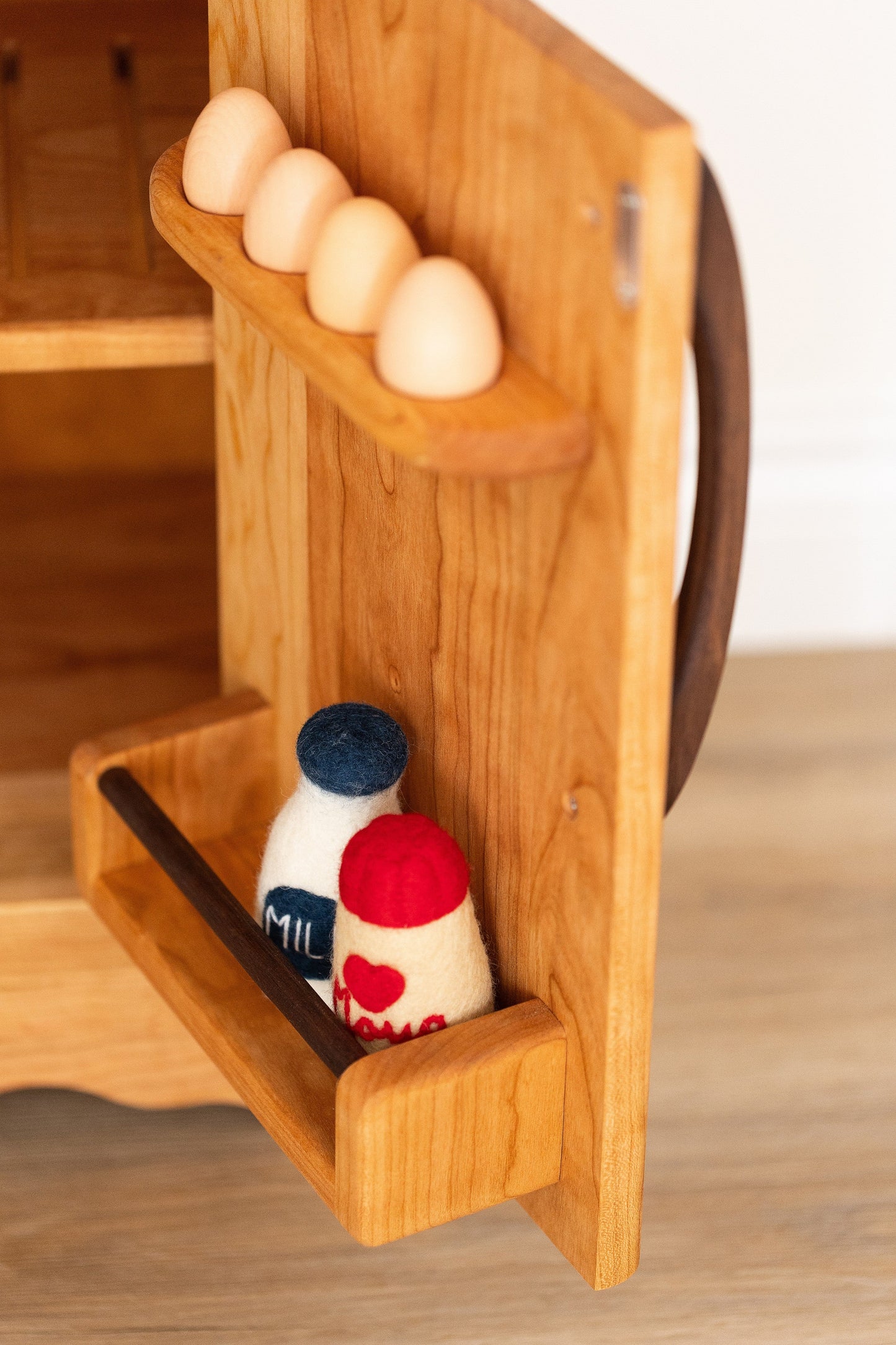 Cherry Hardwood Play Fridge - Handmade in Canada