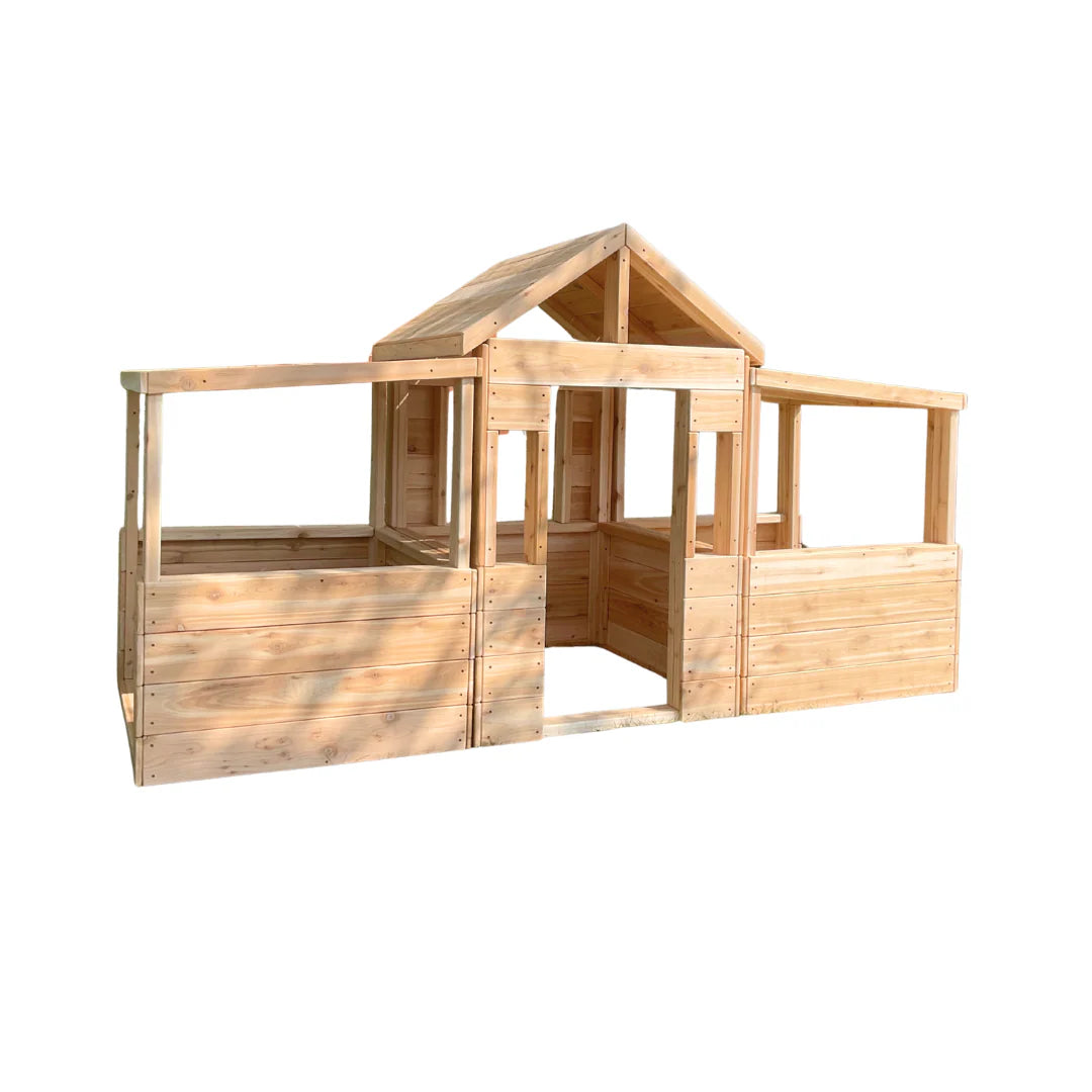 Cedar Playhouse Extension / 3-sided Pavilion - Just Playing (Made in Canada) (Copy)