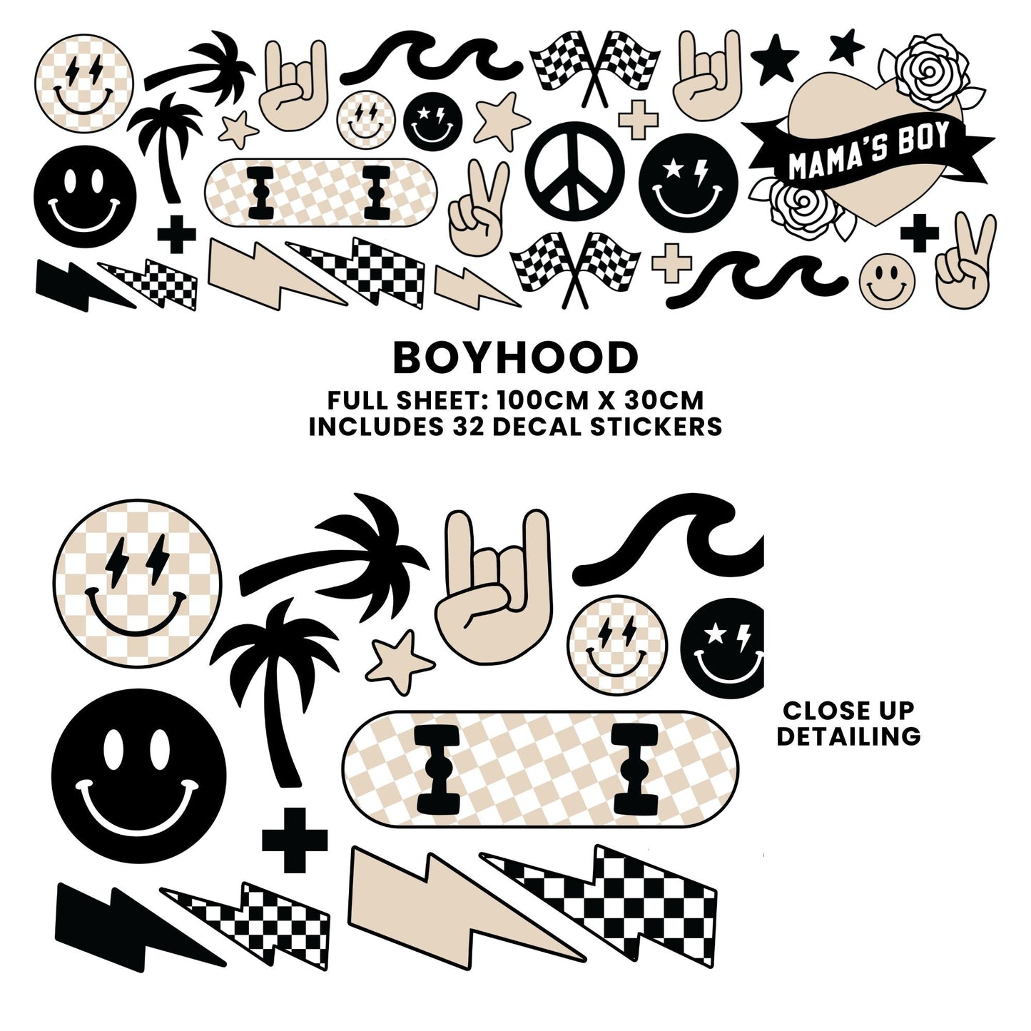 Peel & Stick Fabric Wall Stickers - Boyhood