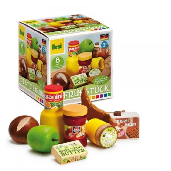 Erzi Breakfast Set 8 pièces – Nourriture pour jeu fabriquée en Allemagne 