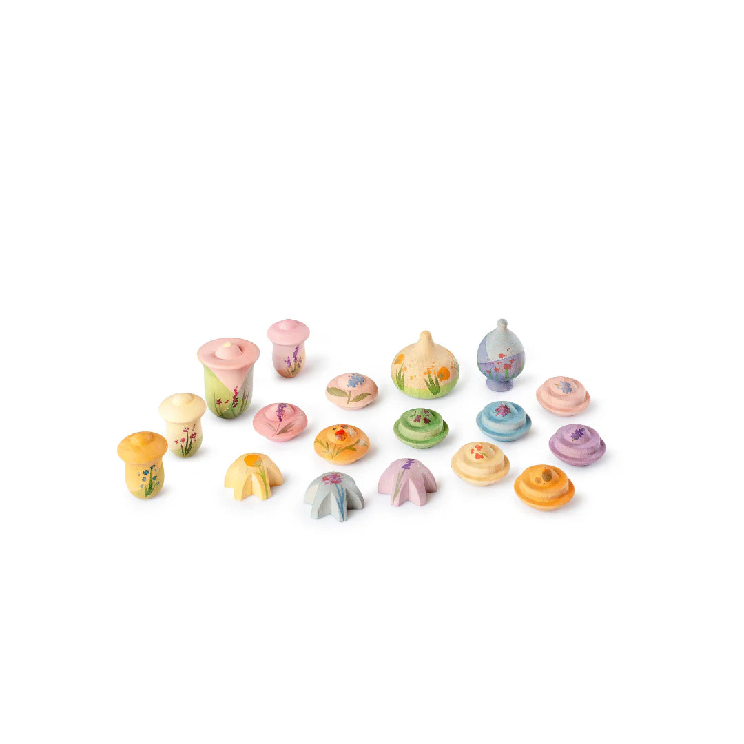 Grapat Wood Mandala Flower Meadow (18 Pieces)