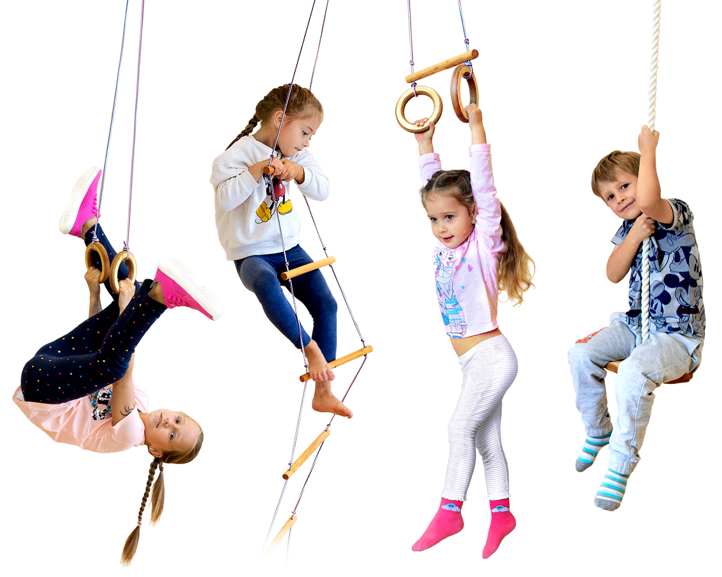 Anneaux de gymnastique en bois pour enfants