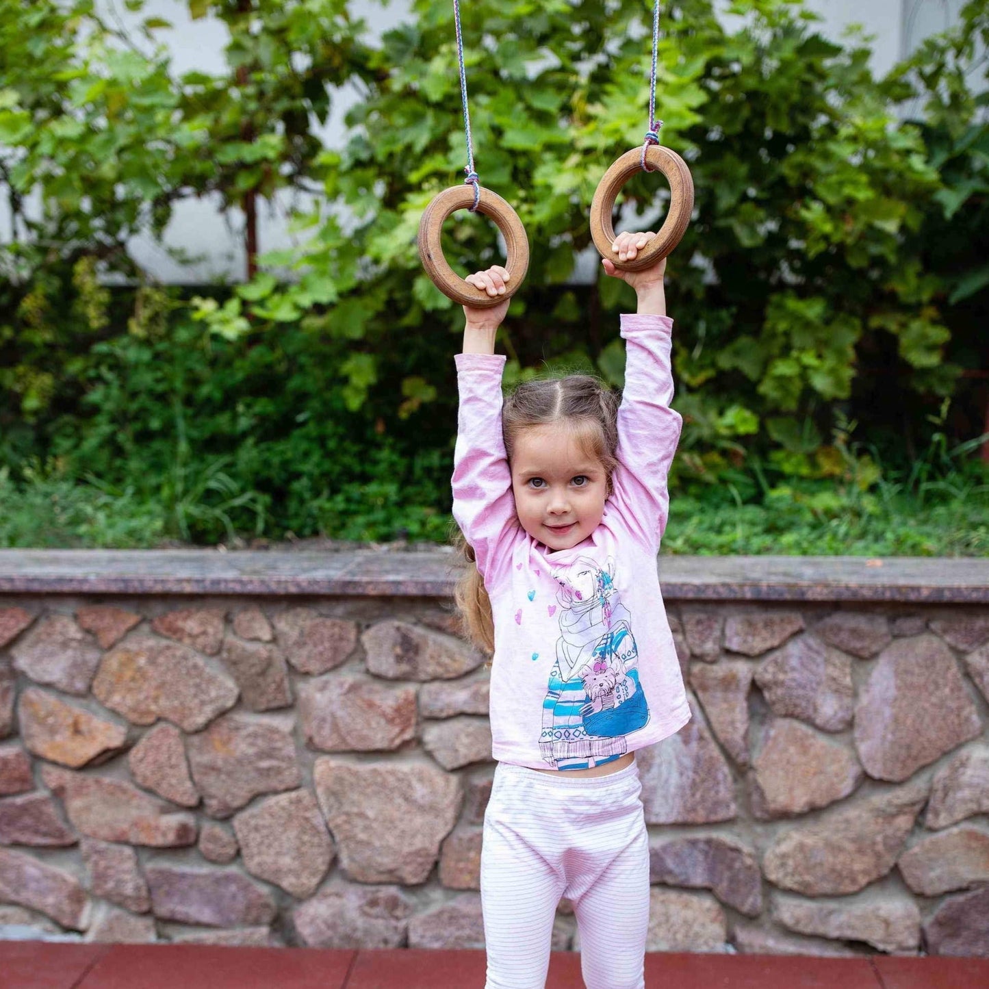 Anneaux de gymnastique en bois pour enfants