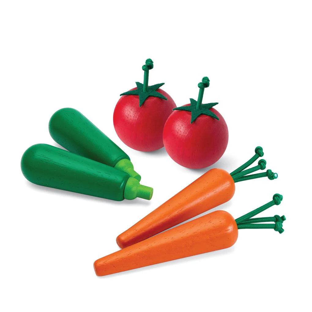 Fresh Produce Set B (Carrots, Zucchinis & Tomatoes) × 6 by PlanToys