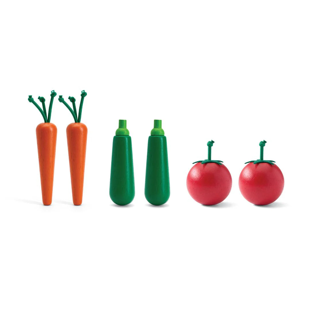 Fresh Produce Set B (Carrots, Zucchinis & Tomatoes) × 6 by PlanToys