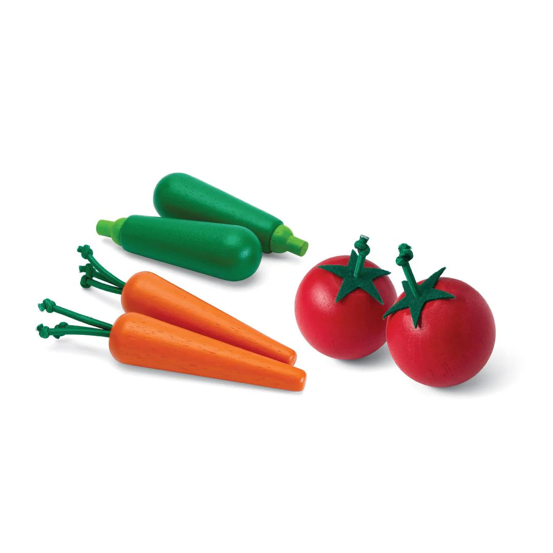 Fresh Produce Set B (Carrots, Zucchinis & Tomatoes) × 6 by PlanToys