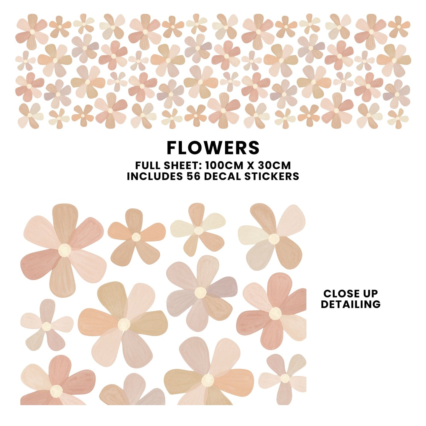Peel & Stick Fabric Wall Stickers - Flowers