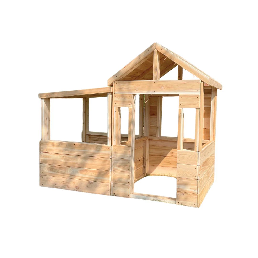 Cedar Playhouse Extension / 3-sided Pavilion - Just Playing (Made in Canada) (Copy)