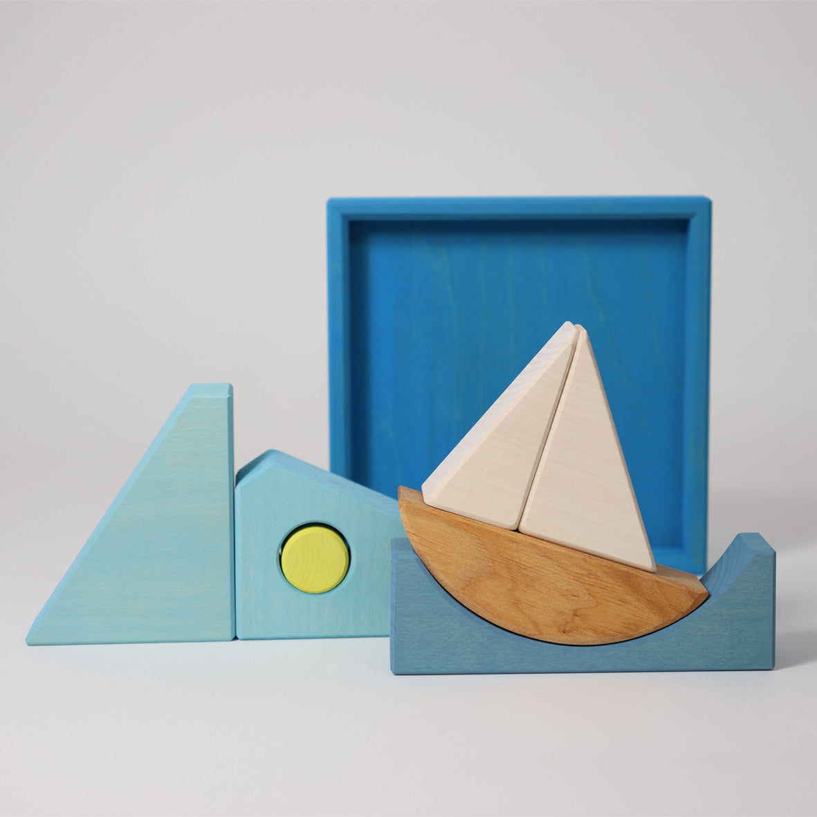 Grimm's -Blue Boat Building Set Creative Puzzle