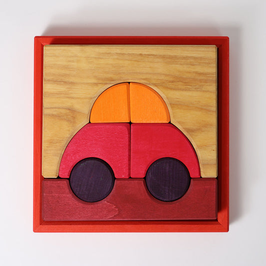 Grimm's - Red Car Building Set Creative Puzzle